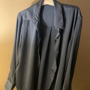 Mango Blue Satin Shirt